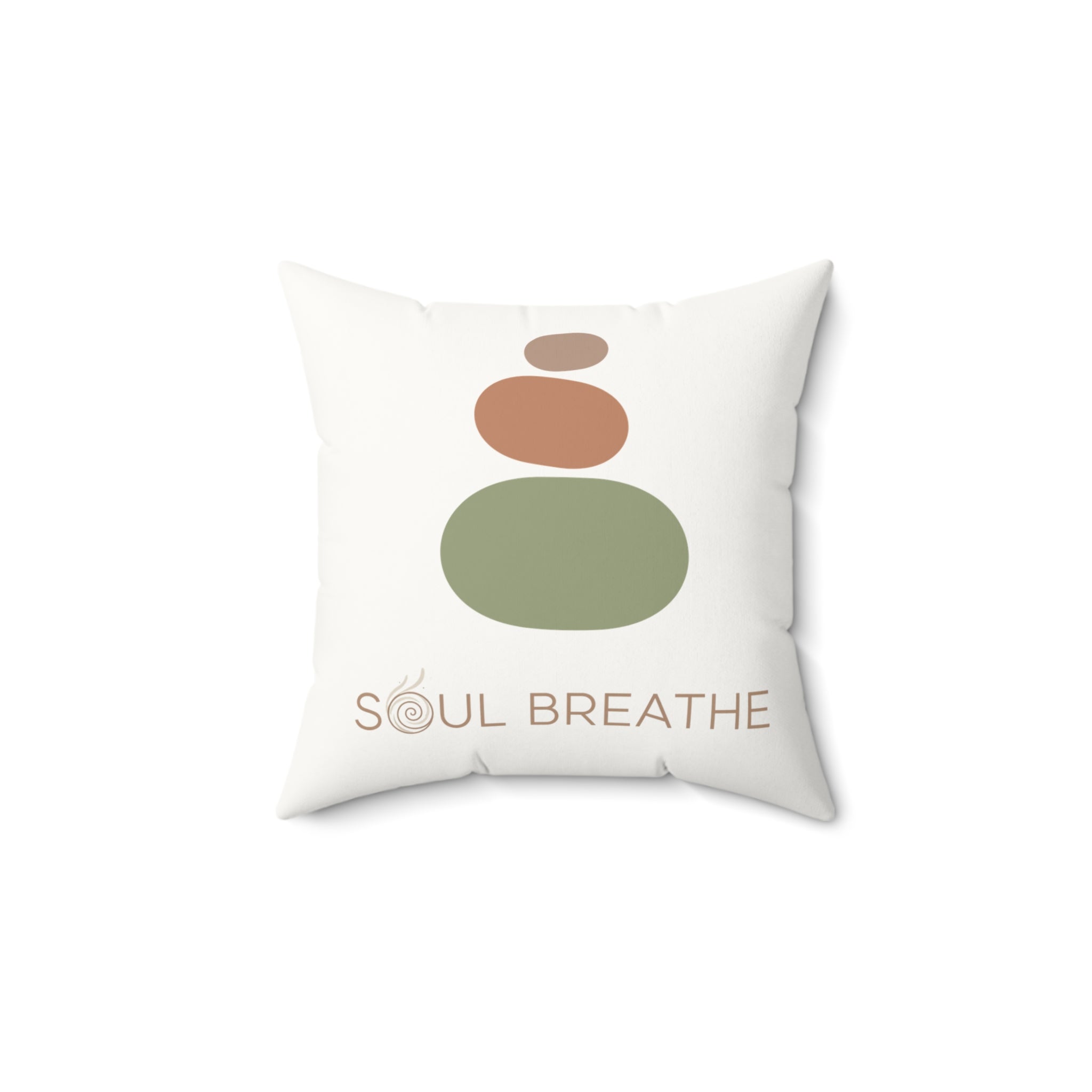 Soul Breathe Faux Suede Square Pillow | Meditation Decor, Relaxation Gift, Cozy Home Accent, Spiritual Vibes, Mindfulness - Soul Breathe