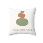 Soul Breathe Faux Suede Square Pillow | Meditation Decor, Relaxation Gift, Cozy Home Accent, Spiritual Vibes, Mindfulness - Soul Breathe