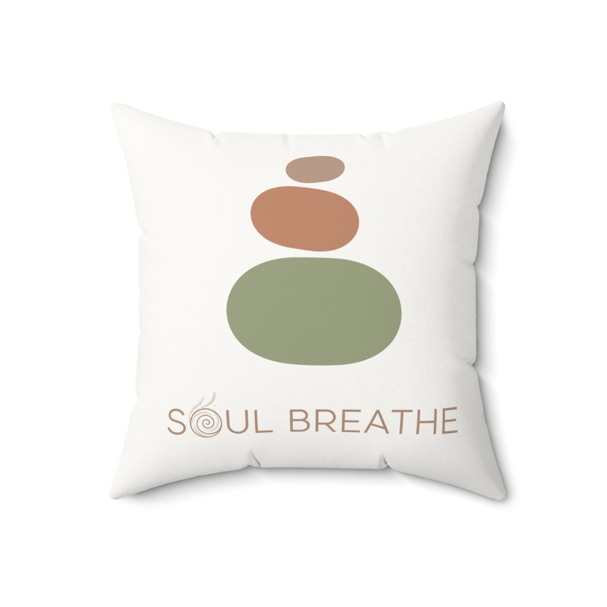 Soul Breathe Faux Suede Square Pillow | Meditation Decor, Relaxation Gift, Cozy Home Accent, Spiritual Vibes, Mindfulness - Soul Breathe