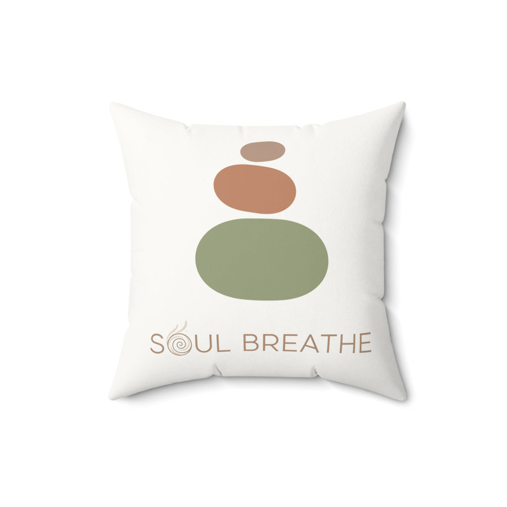 Soul Breathe Faux Suede Square Pillow | Meditation Decor, Relaxation Gift, Cozy Home Accent, Spiritual Vibes, Mindfulness - Soul Breathe