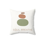 Soul Breathe Faux Suede Square Pillow | Meditation Decor, Relaxation Gift, Cozy Home Accent, Spiritual Vibes, Mindfulness - Soul Breathe