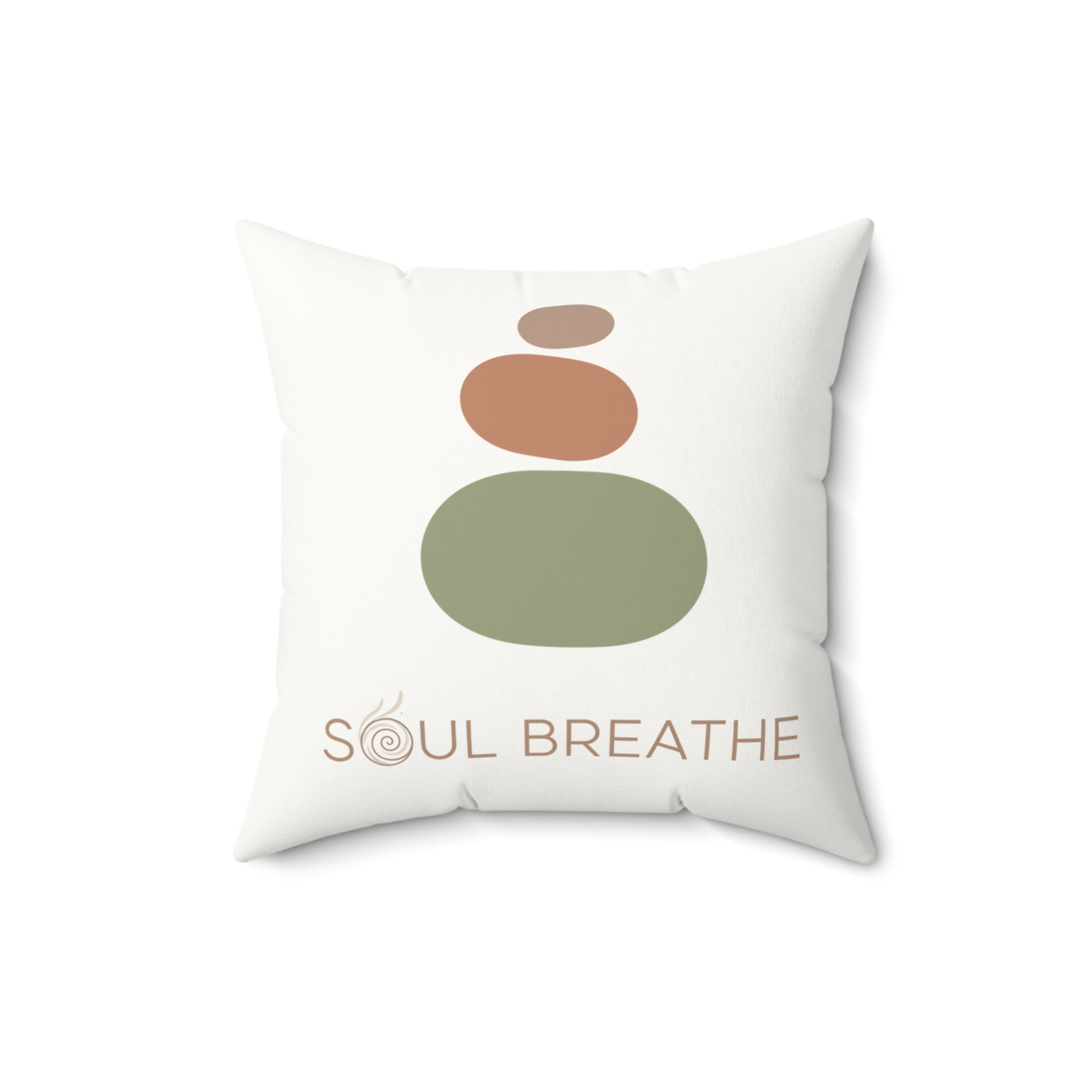 Soul Breathe Faux Suede Square Pillow | Meditation Decor, Relaxation Gift, Cozy Home Accent, Spiritual Vibes, Mindfulness - Soul Breathe