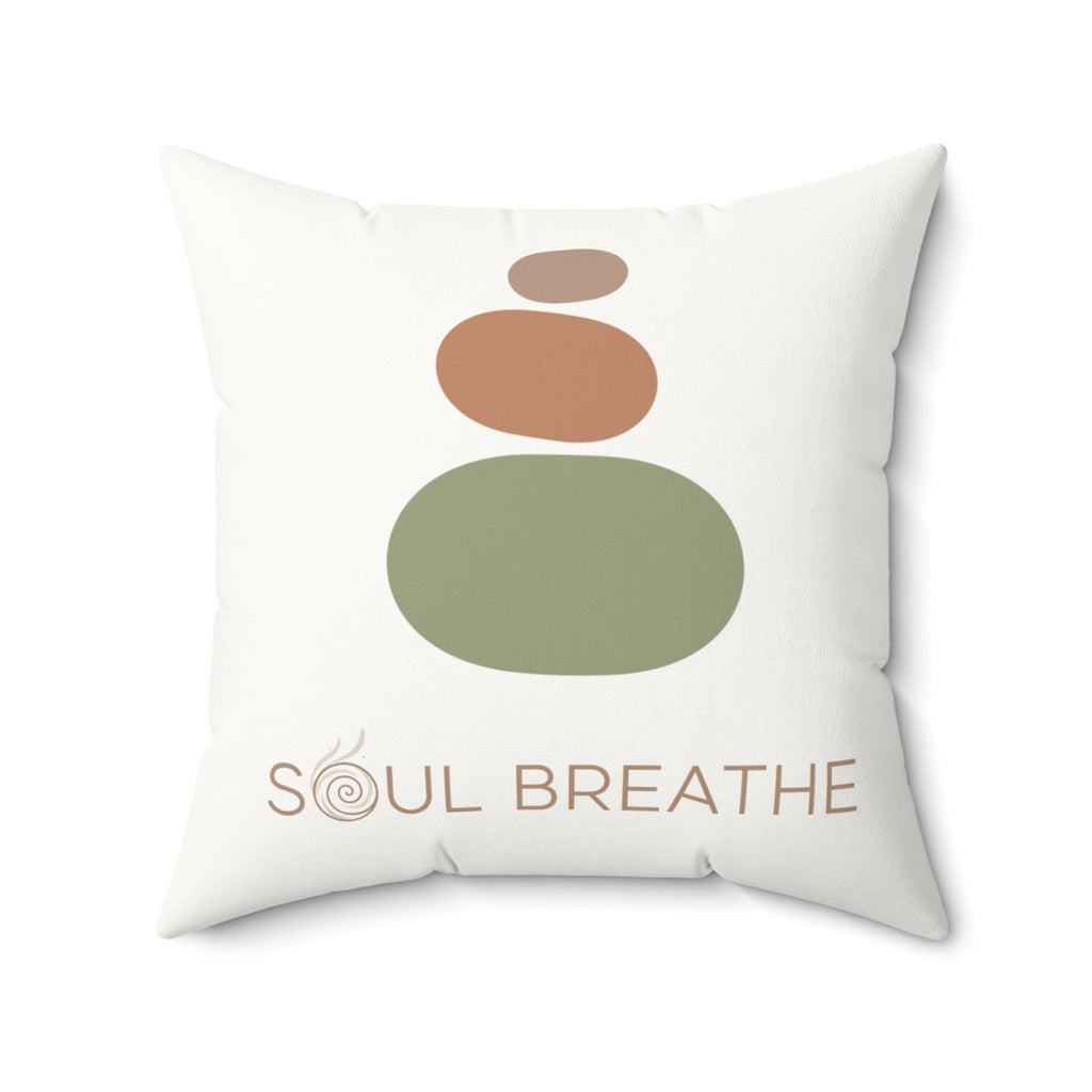 Soul Breathe Faux Suede Square Pillow | Meditation Decor, Relaxation Gift, Cozy Home Accent, Spiritual Vibes, Mindfulness - Soul Breathe