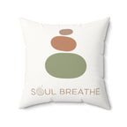 Soul Breathe Faux Suede Square Pillow | Meditation Decor, Relaxation Gift, Cozy Home Accent, Spiritual Vibes, Mindfulness - Soul Breathe