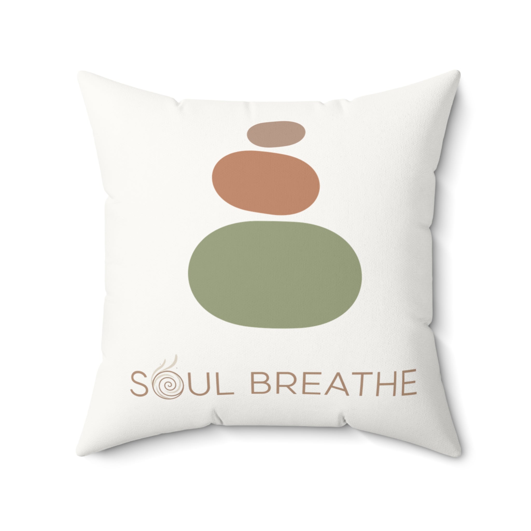 Soul Breathe Faux Suede Square Pillow | Meditation Decor, Relaxation Gift, Cozy Home Accent, Spiritual Vibes, Mindfulness - Soul Breathe