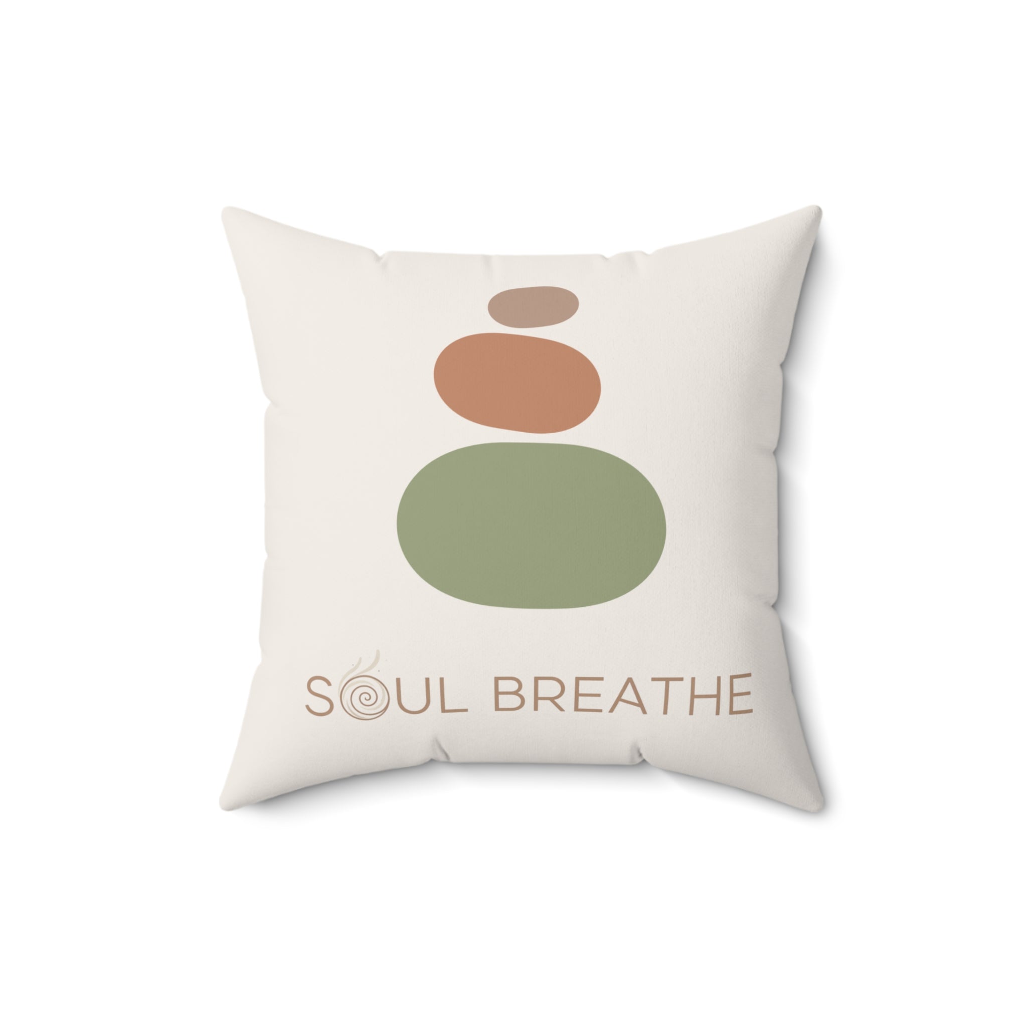 Soul Breathe Faux Suede Square Pillow | Meditation Decor, Relaxation Gift, Cozy Home Accent, Spiritual Vibes, Mindfulness - Soul Breathe