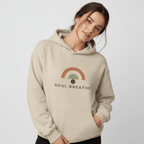 Soul Breathe Hoodie — Minimal Rainbow Yoga & Meditation Sweatshirt - Soul Breathe
