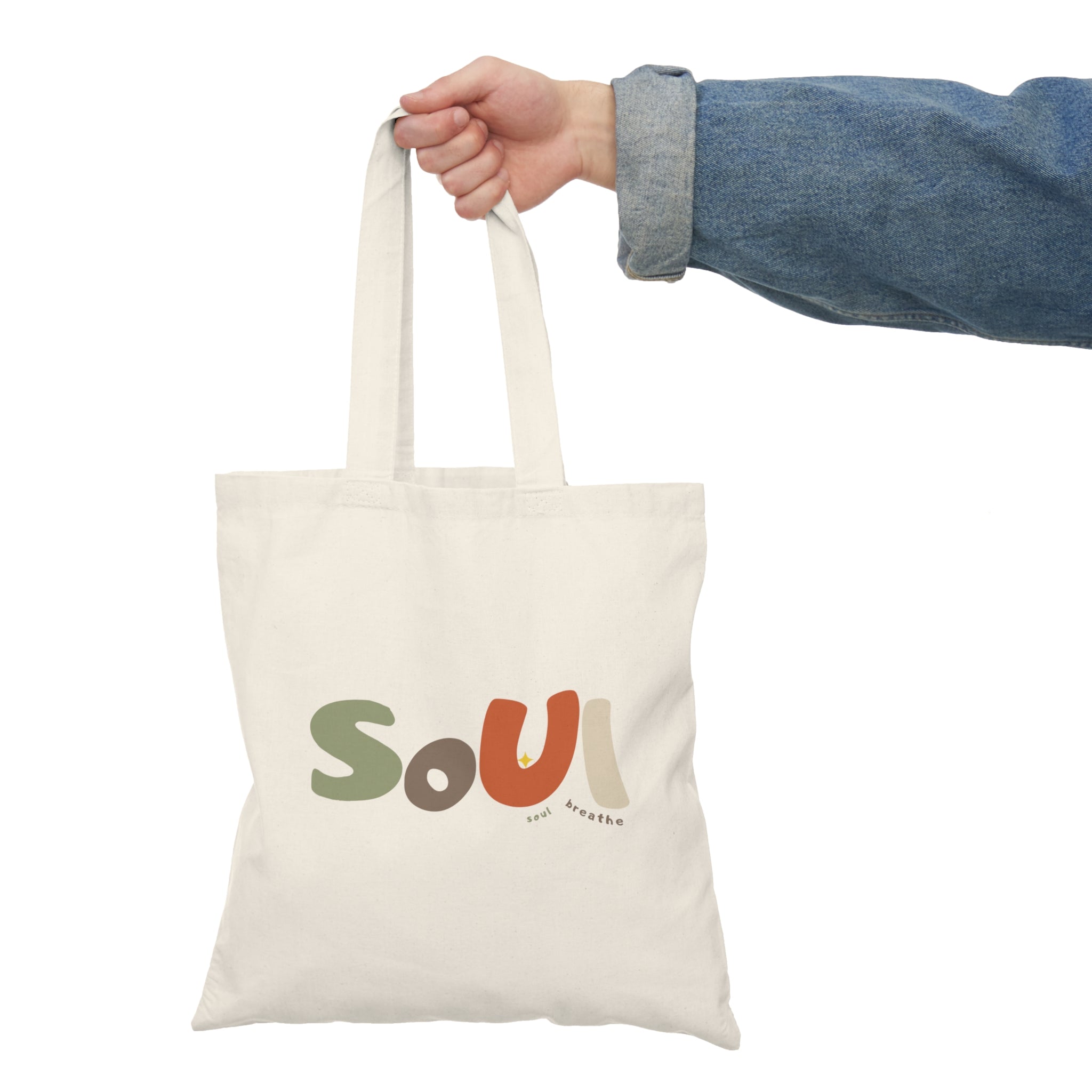 Soul Tote Bag, Eco - Friendly Shopping Bag, Motivational Gift, Smile Design, Canvas Tote, Everyday Use, Perfect for Gifts - Soul Breathe