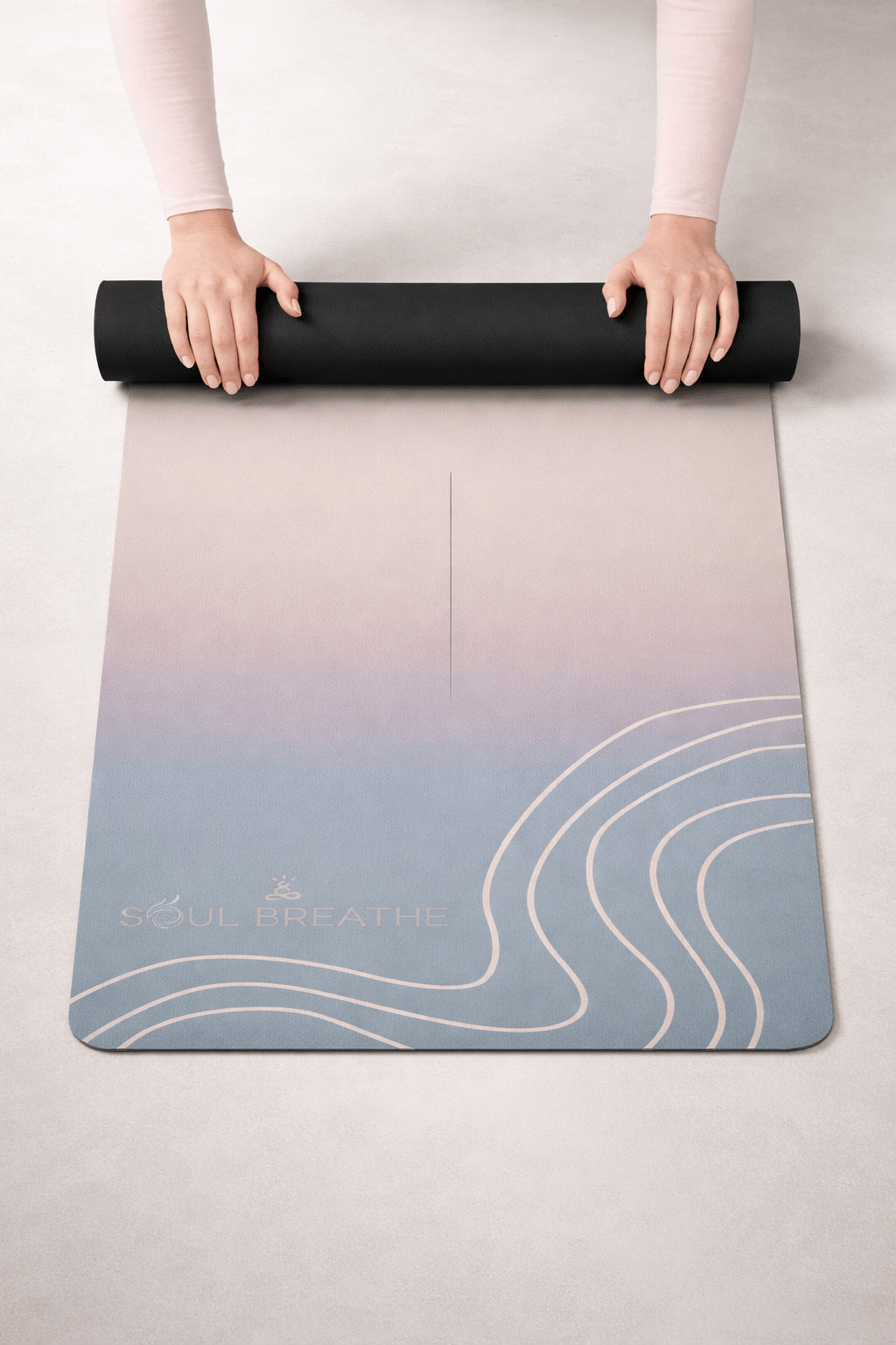 Yoga Mat Gradient — 'With Every Breath I Return to My Center' - Soul Breathe