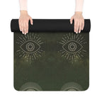 Yoga Mat with Green Cosmos Design, Eco - Friendly Rubber Exercise Mat, Non - Slip Yoga Mat, Perfect for Home, Gym and Studio Use - Soul Breathe