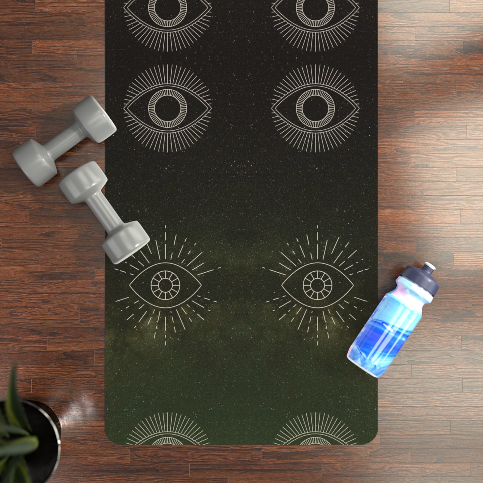 Yoga Mat with Green Cosmos Design, Eco - Friendly Rubber Exercise Mat, Non - Slip Yoga Mat, Perfect for Home, Gym and Studio Use - Soul Breathe