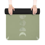 Yoga Mat with Green Moon Design, Eco - Friendly Rubber Exercise Mat, Non - Slip Yoga Mat, Perfect for Home, Gym and Studio Use - Soul Breathe