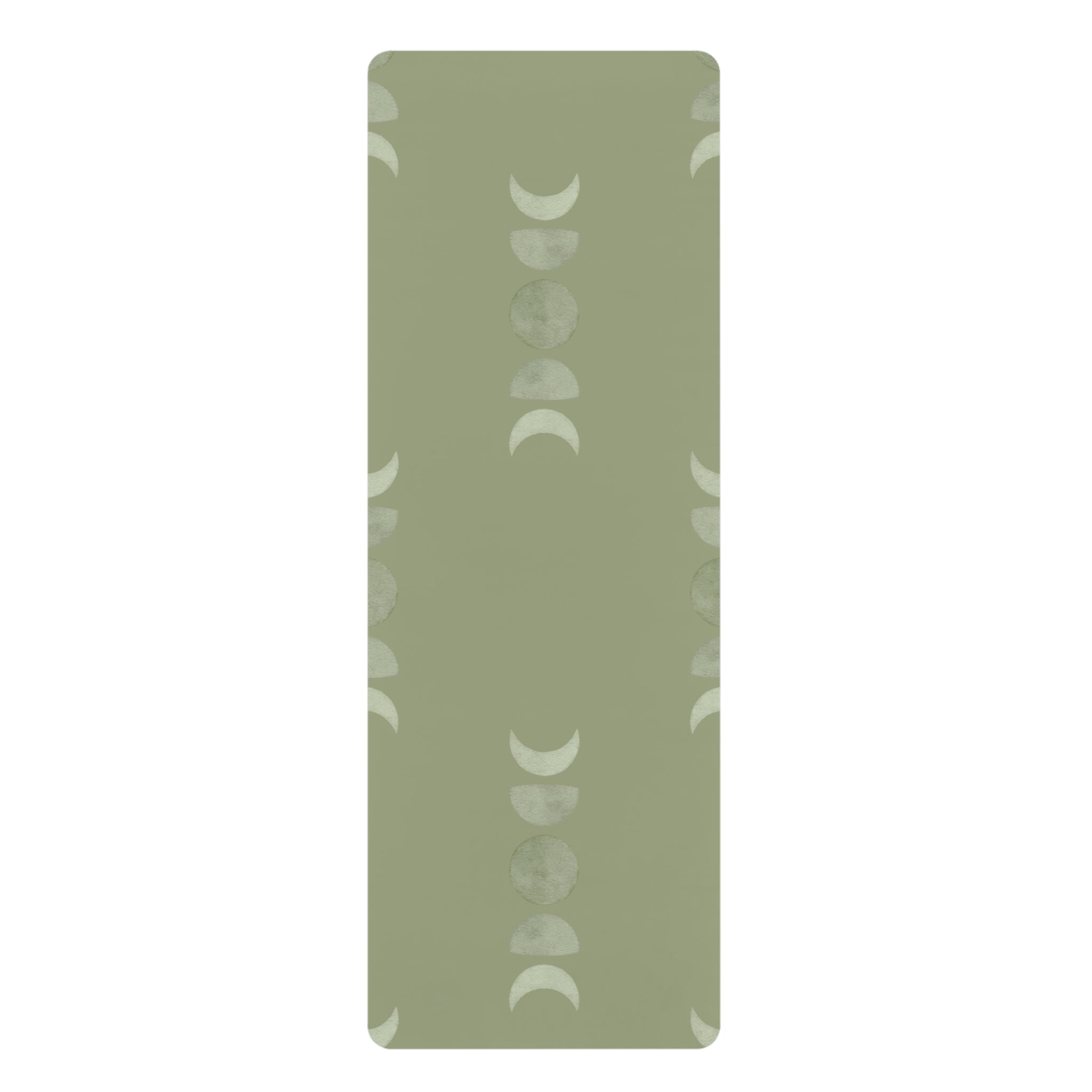 Yoga Mat with Green Moon Design, Eco - Friendly Rubber Exercise Mat, Non - Slip Yoga Mat, Perfect for Home, Gym and Studio Use - Soul Breathe