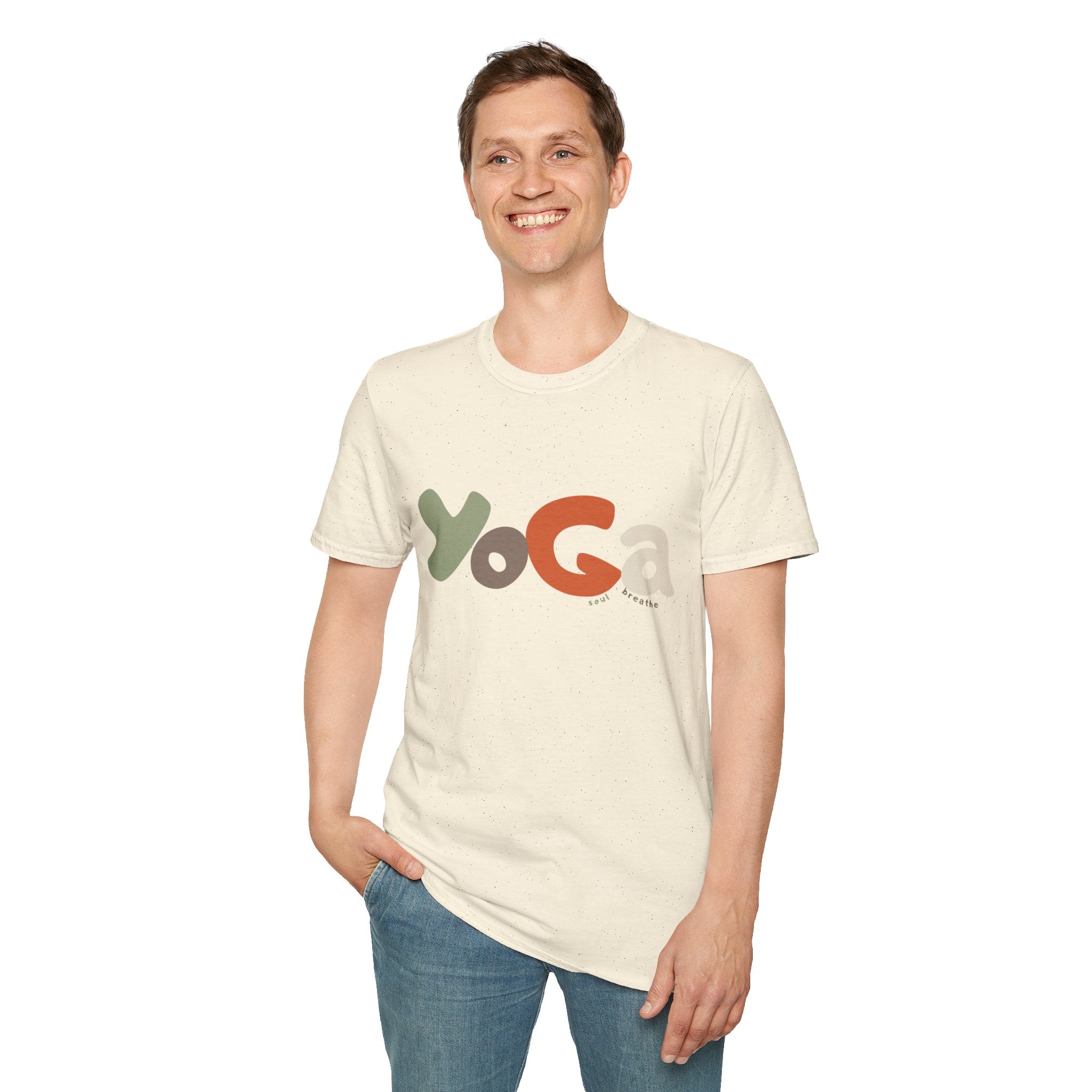 Yoga Unisex T-Shirt – Soft Style Tee for Males & Females, Perfect Gift for Spirituality, Wellness, Yoga Lovers, Casual Wear - Soul Breathe